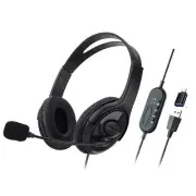 Wired USB Headset with Microphone Type-C for Skype Office Call Center 1Set J9C4
