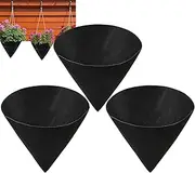3PCS 14 Inch Cone Shaped Planter Basket Liners -Fabric Planter Liners | Felt Replacement | 3 Pieces Cone Shaped Pot Plant | Avoid Bird Nesting Gardening Supplies for Backyard Farm Pathwa