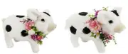 Bloom Room Spring Easter Pigs with Flower Necklace Duo Figurines - Set of 2