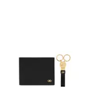 Wallet and key chain two-piece set One size black