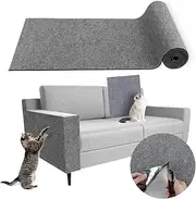 Pawmingle Cat Scratching Carpet, Cat Scratching Mat Self Adhesive, DIY Cat Scratching Carpet, Wall Climbing Cat Scratcher Couch Corner Furniture Protectors (Light Gray,15.7×39.3in)