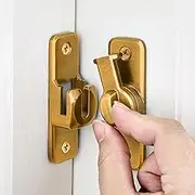 INIRET 2 Packs Enhanced Security Flip Latch Lock - Heavy-Duty 90/180 Degree Sliding and Swing Door Latch for Barns, Gates, and More (Brass)