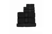 Kingtex 550gsm Cotton 7 Pce Towel Set Black