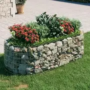 Raised Garden Bed, Elevated Planter Box Plant Container Gabion Galvanised Iron 200x100x50 cm