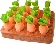 Plucking Radish Plush Toy, Dog Carrot Plush Pets Toys with 16 Carrots for Small Medium and Large Dogs Cats