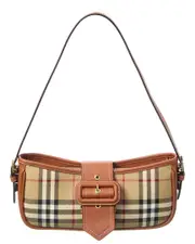 Burberry Vintage Check E-Canvas & Leather Shoulder Bag