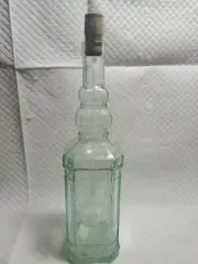 Vintage New Decorative Clear Square Glass Bottle with Cork - Holiday Crafts