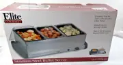 ELITE GOURMET EWM-109 STAINLESS STEEL BUFFET SERVER NIB