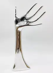 1x Poly hand jewelry display stand shinning silver