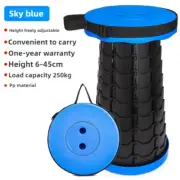 NNEDSZ Black and Blue Splicing Color Portable Outdoor Telescopic Folding Stool w