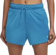NWT NIKE Womens Dri-Fit Attack Training Shorts, Rollover Waistband, Blue/Aqua XL