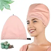 Leekalos Castor Oil Pack Wrap For Head, Reusable Organic Cotton Sleep Cap For Women with Thinning, Balding, Dry And Damaged Hair