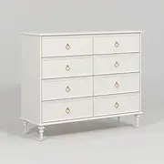[GUAWJRZDP] Chest of Drawers, Retro Storage Cabinet, Drawer Chest, Multiple Drawer Storage, Drawers Organizer Storage, Hollow Handle, for Bedroom Living Room, Closet(White,8-Drawer)