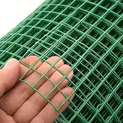 Garden Mesh Fencing, Green PVC Welded Wire Mesh Used for Farming Poultry Rabbits Chickens Dogs and Create Temporary Outdoor Venues,Green,1.3mm1x18m