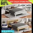 ALFORDSON Bed Frame Wooden Queen Double King Single Solid Pine Timber White Oak