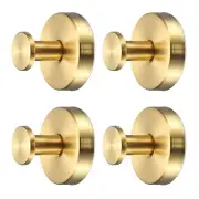 4pcs Suction Cup Hooks, Reusable Towel Hooks No-Drill Shower Hook Gold