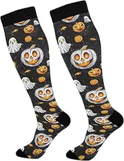 [AIXIWAWA] Socks-Pumpkin Halloween Pattern 1 Pair for Women Men, Knee High Long Socks for Athletic Casual Running, Multicolor