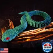 3D Printed Snake Toys,Articulated Flexible 3D Printed Animal Viper Fidget Toy