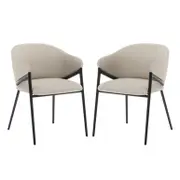 Karin Linen Fabric Dining Chair (Set of 2) - Beige