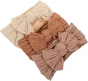 WATIIFUFU 3pcs Girl Nylon Headbands Soft Elastic Hairbands with Adorable Bows for Accessories for Photoshoots Birthdays