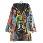 Pit Bull Graffiti Cotton Jacket Coat Hooded Cloak Dog Lover Gift Art Unisex Men