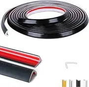 Peel and Stick Trim,Outside Vinyl Corner Trim,Self-Adhesive Wall Trim,Flexible Self Adhesive Trim,Peel and Stick for Tile and Wall Edges,Furniture Decoration.(3M Black)