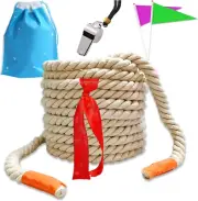 25Ft Tug of War Rope for Field Day, Natural Cotton Tug of War Rope for Kids