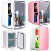 Mirrored Beauty Fridge With LED Lighting Portable Mini Refrigerator Skin Care 8L