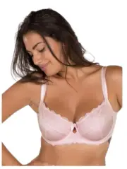 DORINA Celine Lace Demi Bra Full Cup Non Padded Underwire Pink - Women's 40D