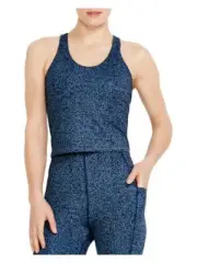 NIC+ZOE Womens Navy Built-in Padded Bra Fitted Active Wear Tank Top XS