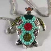 Handcrafted Beaded Turtle Necklace NEW