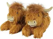 [Generic] Highland Cow Slippers | Plush Scottish Cartoon Animal Slippers | Comfortable Indoor Home Winter Warm Slippers for Women Men