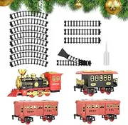 Electric Train for Kids,Classic Electric Train Toy Sound Train Set - Battery-Powered Railway Kit Locomotive Model Christmas Toy for Kids & Girls