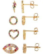 Eye Candy LA 4 Piece Alice CZ Crystal Stud Set
