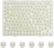 150 Pcs Pearl Beads with Hole, Pearl Beads for Craft, 12 mm Round Craft Bead, Round Loose Pearl Beads, Bulk Loose Pearl Beads with Holes, Loose Arts and Crafts Pearls, Lvory White Pearls for Craft