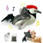 Cat Toys, Flapping Wings Cute Woodpecker, No Flying, Chirping Bird