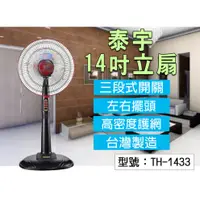 在飛比找蝦皮商城精選優惠-【泰宇】14吋立扇 80W 三段開關 電風扇 TH-1433