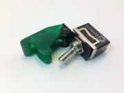 HEAVY DUTY ON/OFF SPST 2P TOGGLE SWITCH 20 AMP 125VAC WITH COVER TRANSPARENT GRN