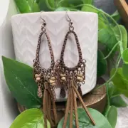 4” Copper-tone Earring Set Bohemian Retro Drop Dangle New Free Ship B5936