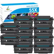10PK Hi-Yield 55X CE255X Toner for HP LaserJet M525dn M525f P3015x P3015d P3016