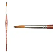 Mimik Kolinsky Synthetic Sable Short Handle Brush Round #8 - 6 Pack
