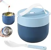Insulated Soup Container, Portable Food Bowl, Leakproof Thermal Design, Built-in Spoon, Travel Lunch Jar, Ideal for Kitchen, Home, Camping, Workplace, On-The-Go Meals