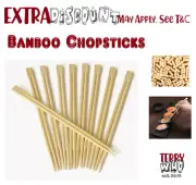 100/500/1000 Bamboo Chopsticks fast food takeaway Natural Food Wood AU