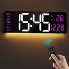 16" Large Digital Wall Clock Timer,Remote Control,2 Alarms, LED Display,Auto ...