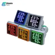 AC0-100A 50-380V 3 in 1 LED Digital Voltmeter Ammeter Hertz Meter Indicator 22mm