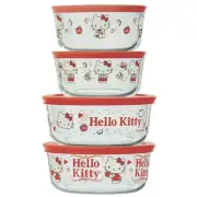 Hello Kitty Pyrex 8 Piece Limited Edition Food Storage Glass Brand New USA made