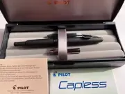 Pilot Capless Fountain Pen Matte Black Barrel Medium Nib
