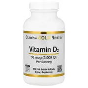 California Gold Nutrition, Vitamin D3, 50 mcg (2,000 IU), 360 Fish Gelatin Softgels