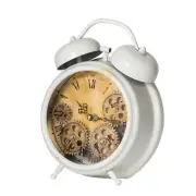 7.5x3x10" Table Clock White Gold Indoor Outdoor Home Decor Tabletop Decoration