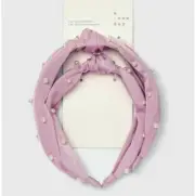Pearl Top Knot Headband Set 2pc - A New Day Pink